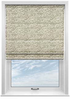 Cyrus Crushed Velvet, Cream - Motorised Roman Blind